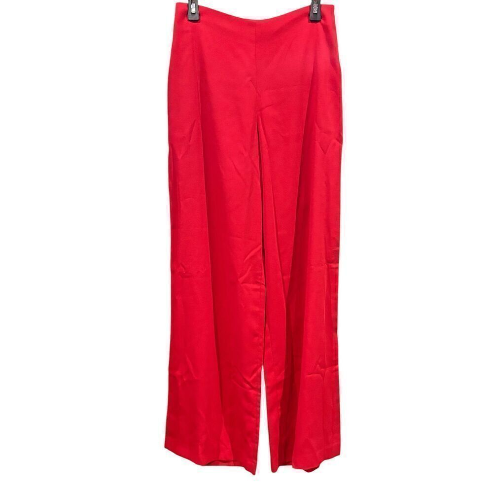 Sophie Et Voila Tailored Crepe Wide-Leg Pants In Red Nwt Size 42/10 — image 2 of 6